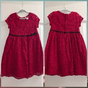 Joe Fresh Kids Red Lace Dress with Black Accents